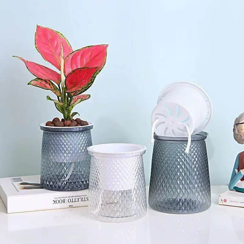 Pot de fleurs hydroponique Transparent à arrosage automatique