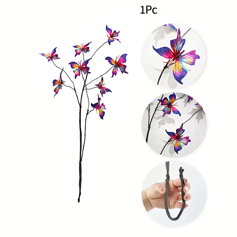 Branches de fleurs artificielles en forme de papillon