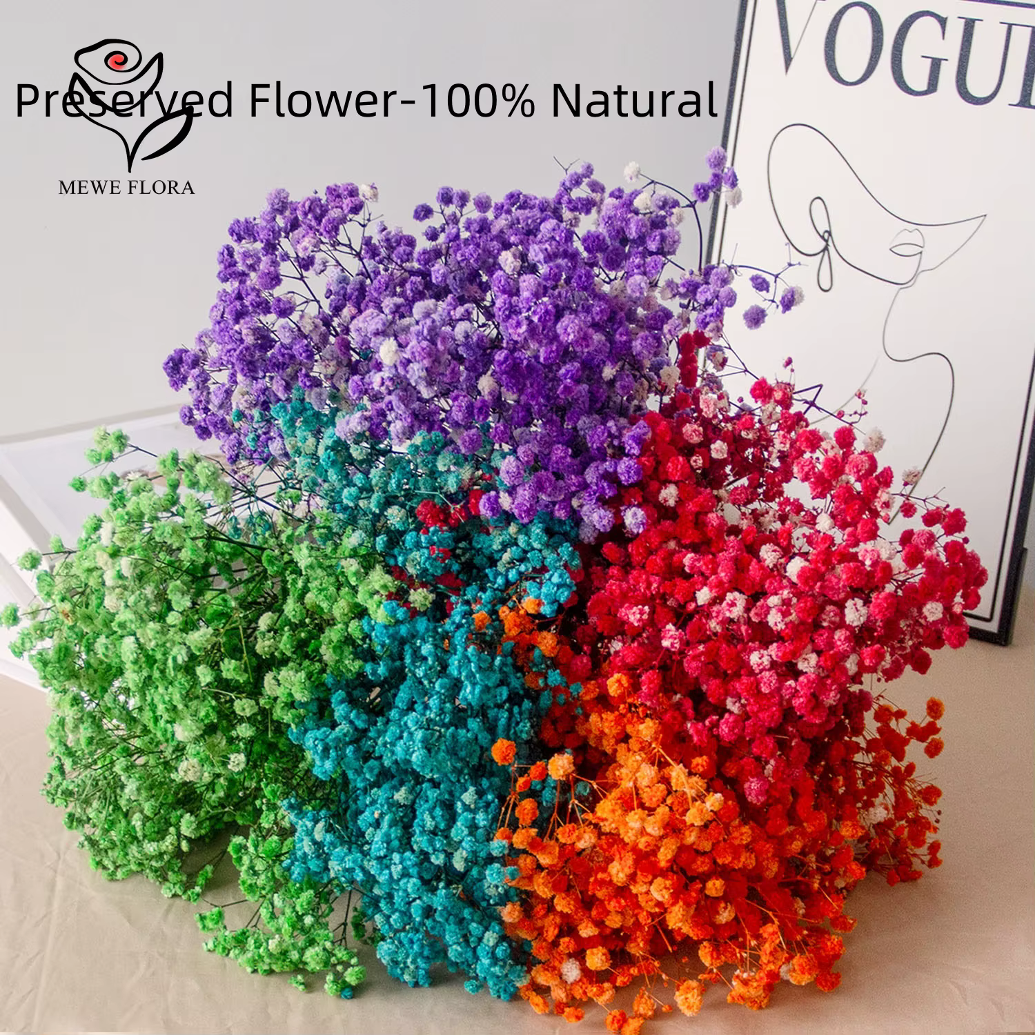 Mélange de fleurs séchées Gypsophila pour bébé