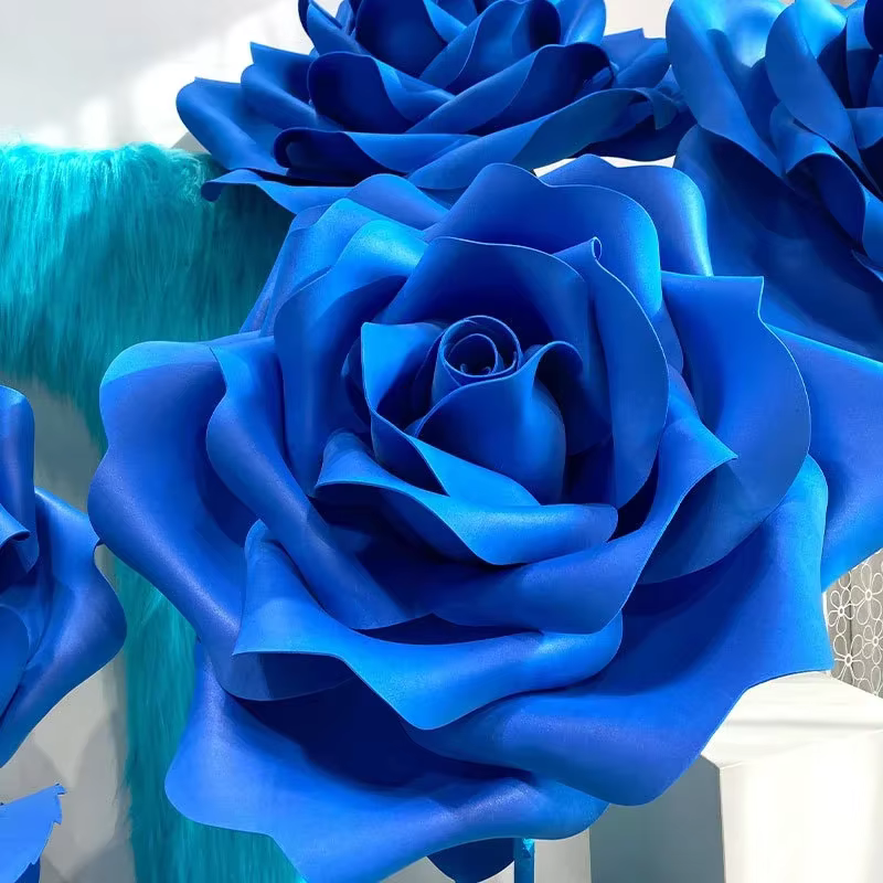 30-100cm fleurs géantes bleu Rose grand papier artificiel