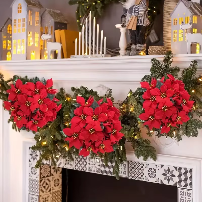 Bouquets de fleurs de noël artificielles