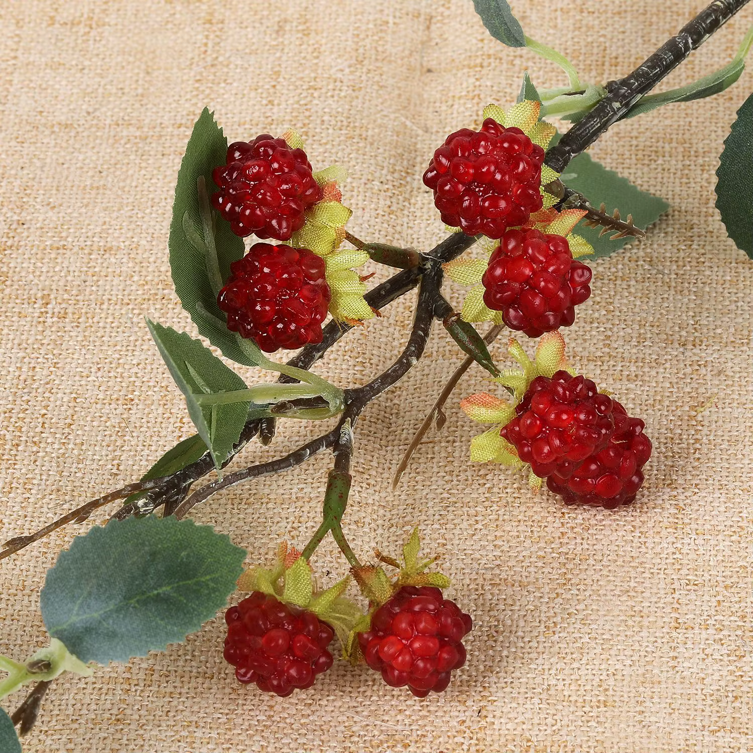 Branche artificielle de mûre rouge de 40 cm