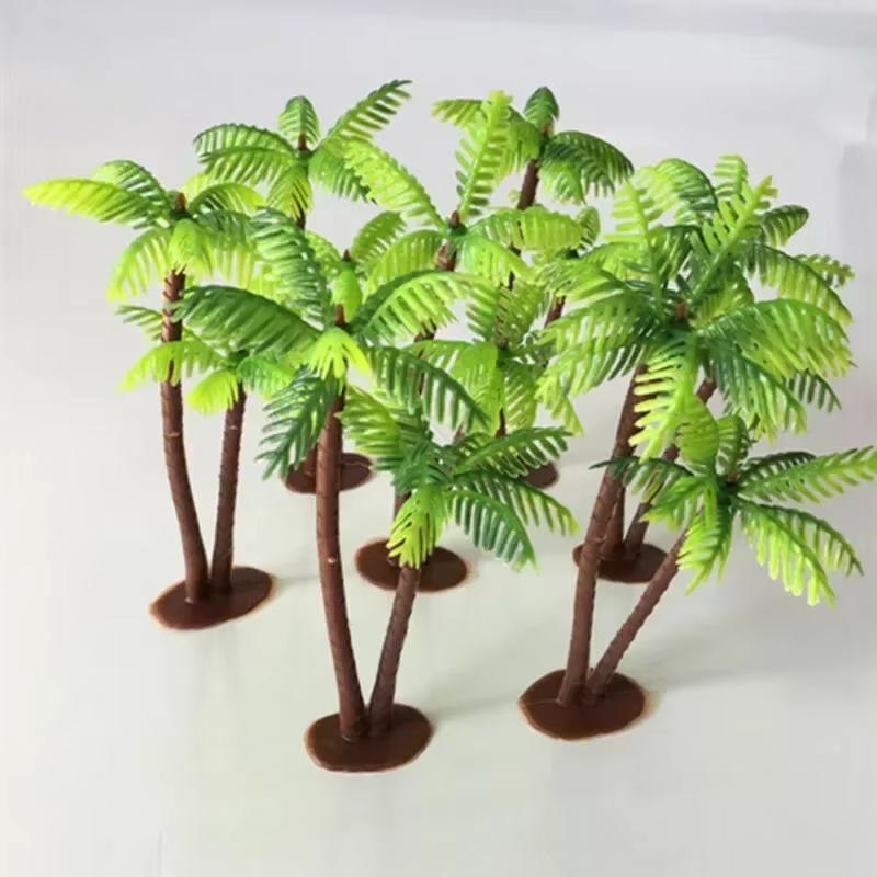 5 pièces Mini plastique cocotier plante artisanat Micro paysage Aquarium décor bricolage