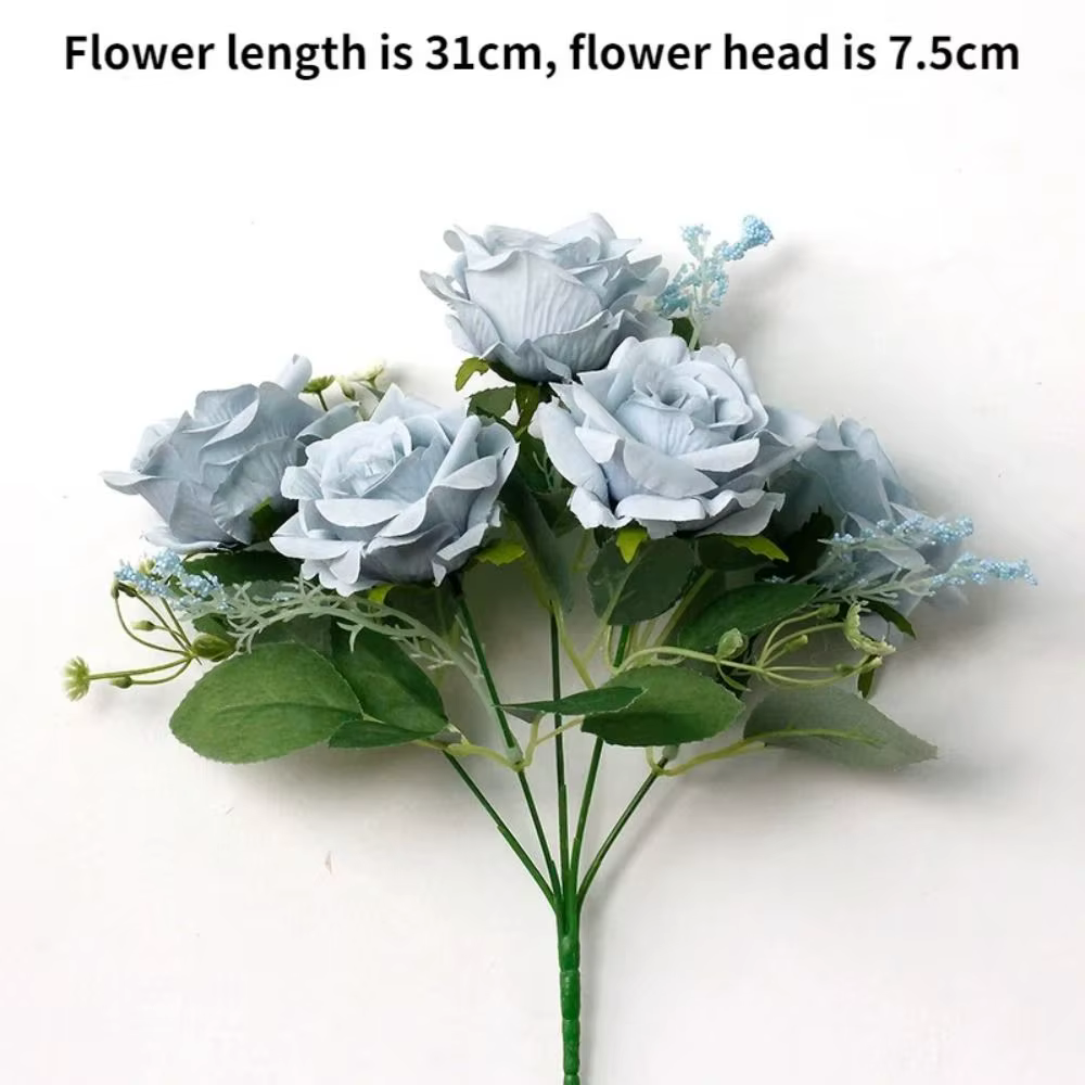 Fleurs artificielles réalistes à 5 têtes