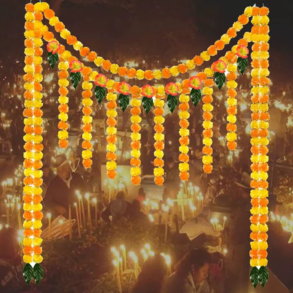Guirxiété de Fleurs Artificielles de Style Indien