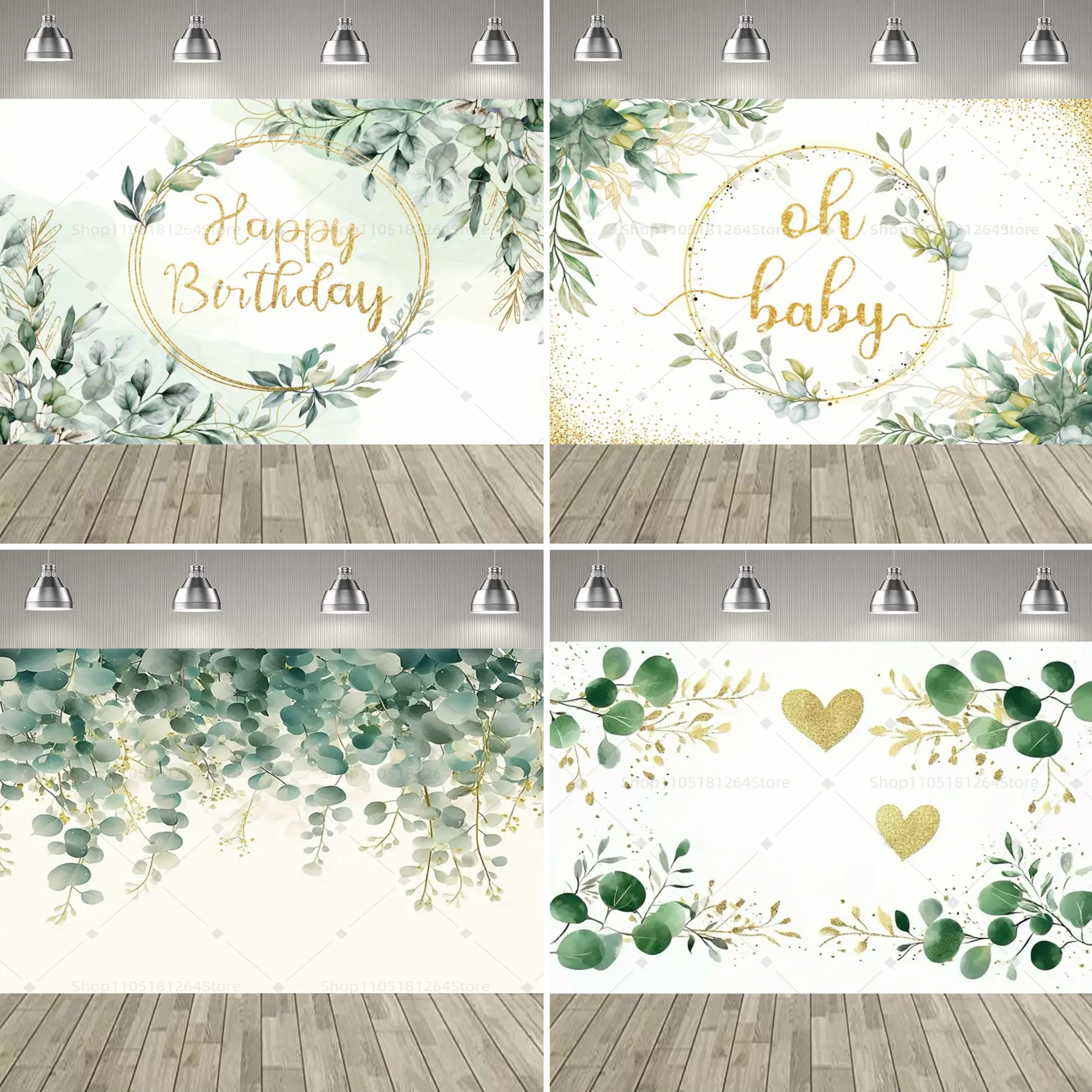 Plantes vertes feuilles d'eucalyptus décoration de fête toile de fond fleurs