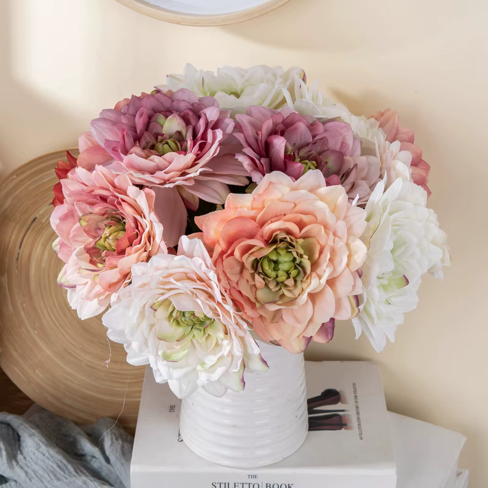 Dahlia – Bouquet de fleurs artificielles en soie