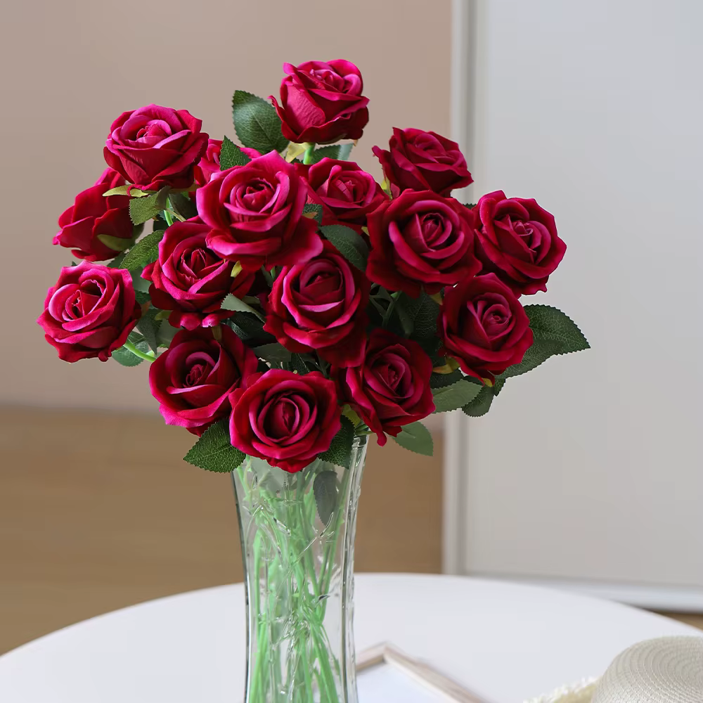 Bouquet de roses artificielles 49cm