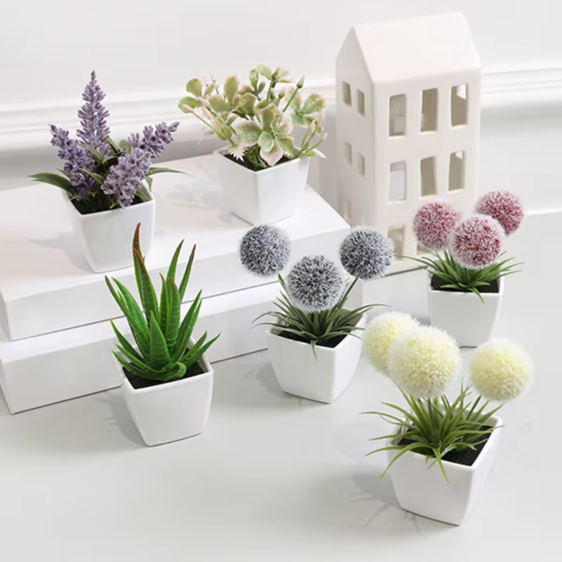 1 ensemble (6 pièces) Mini plante artificielle bonsaï