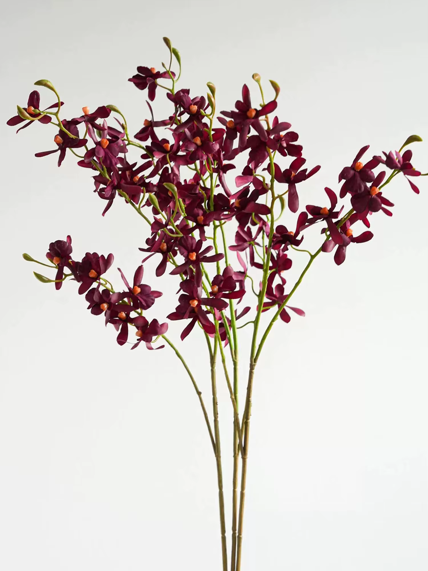 Lot de 3 fleurs artificielles d'orchidée Phalaenopsis