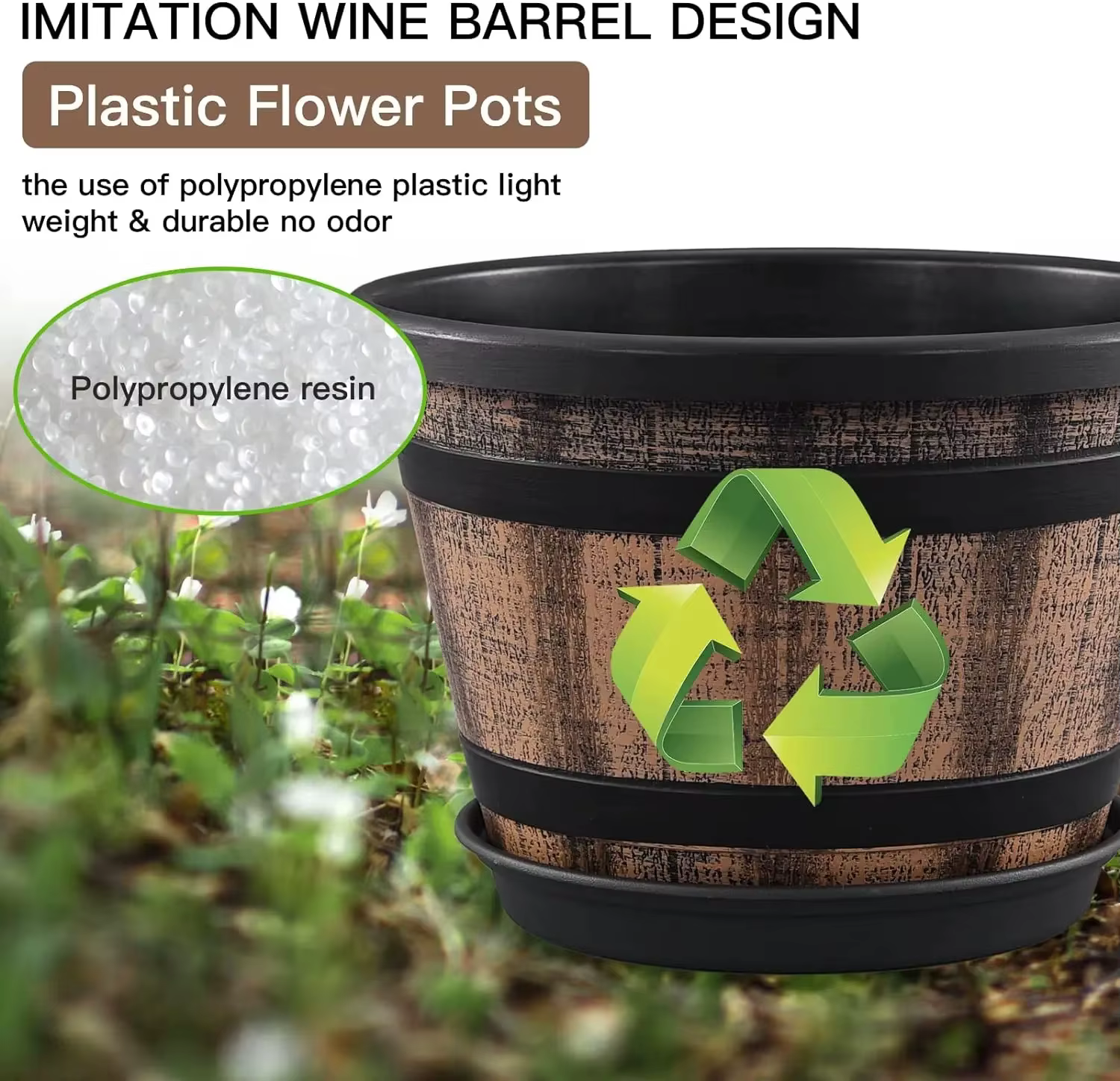 Les jardinières en plastique conçues pour Discrimination