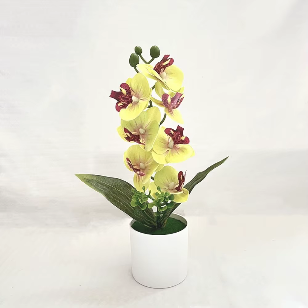 Orchidée artificielle rose en pot