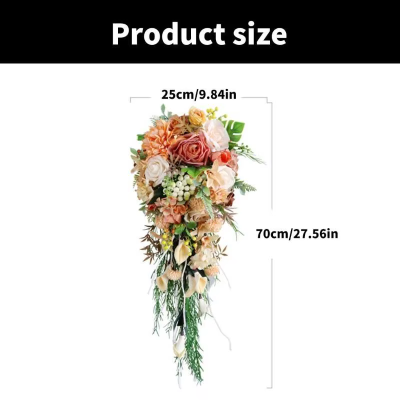 P9fe Bouquets rose champagne moderne pour mariée tenant des fleurs