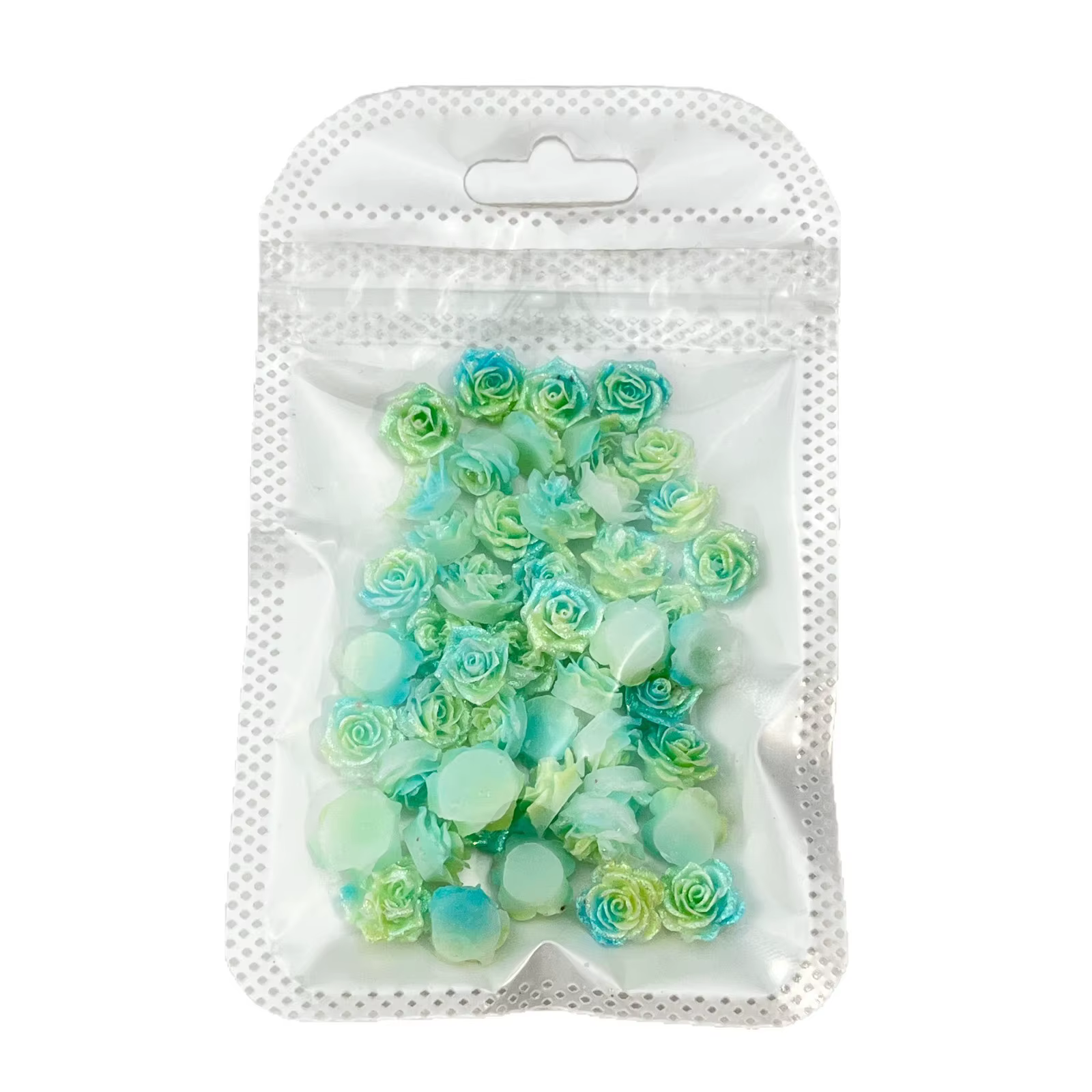 50 pièces de fleurs artificielles souples bleues et jaunes