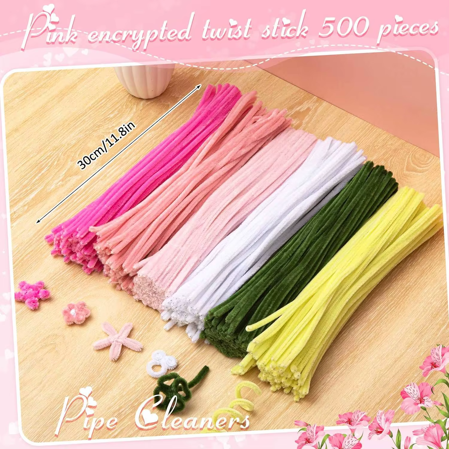 500/600 pièces nettoyeurs de tuyaux tiges de Chenille 12 pouces fournitures artisanales en vrac pour les projets d'art et d'artisanat bricolage cadeau créatif