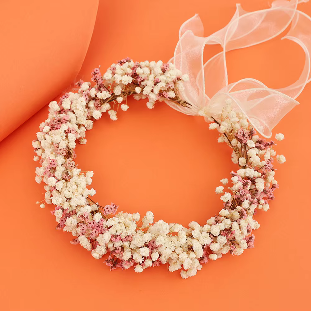 Couronne de fleurs séchées à la main
