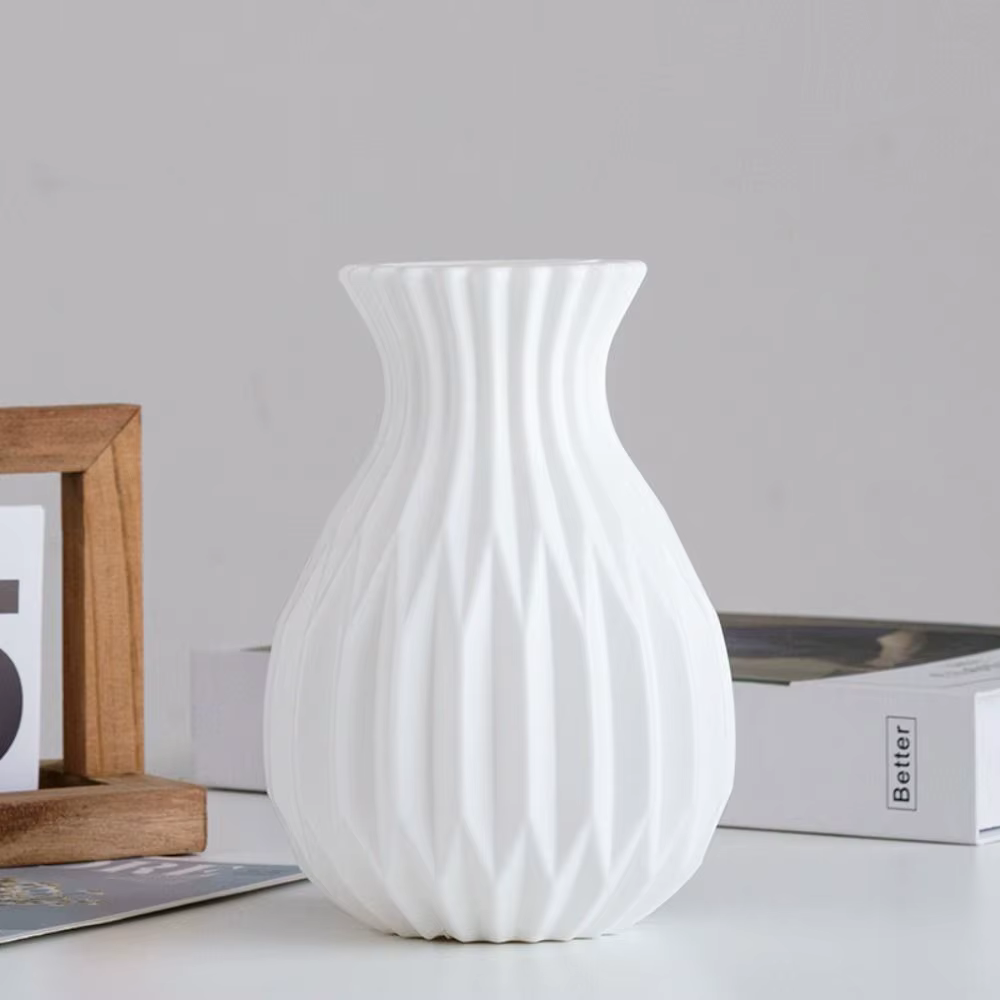 Vase à fleurs moderne en plastique blanc