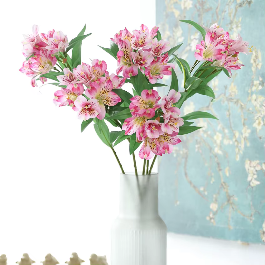 1 pièces 78 cm haute qualité artificielle péruvienne lys Alstroemeria fleurs en soie mariage décor à la maison cadeau F1407