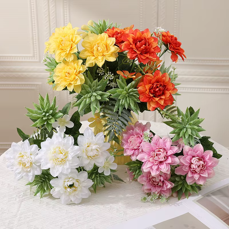 Bouquet de simulation dahlia succulente