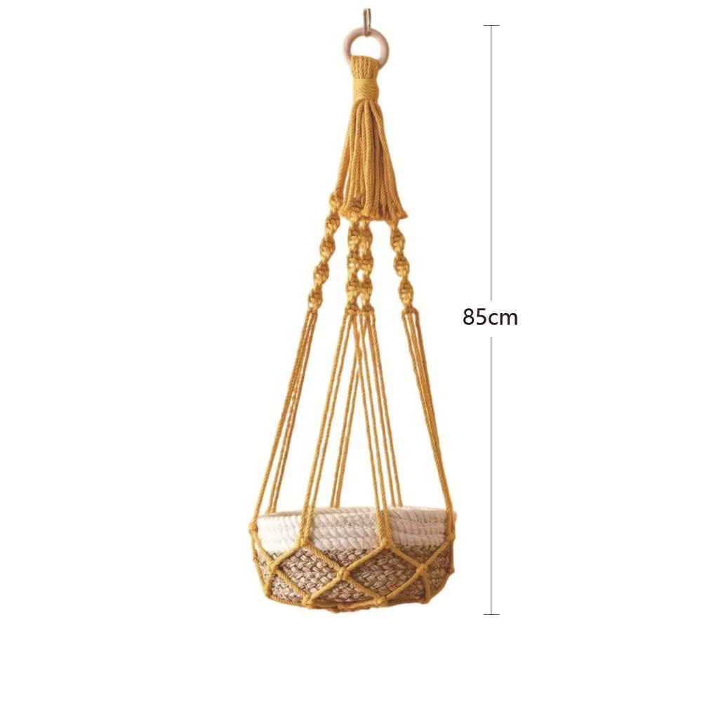 Porte-plantes en macramé pour salon intérieur