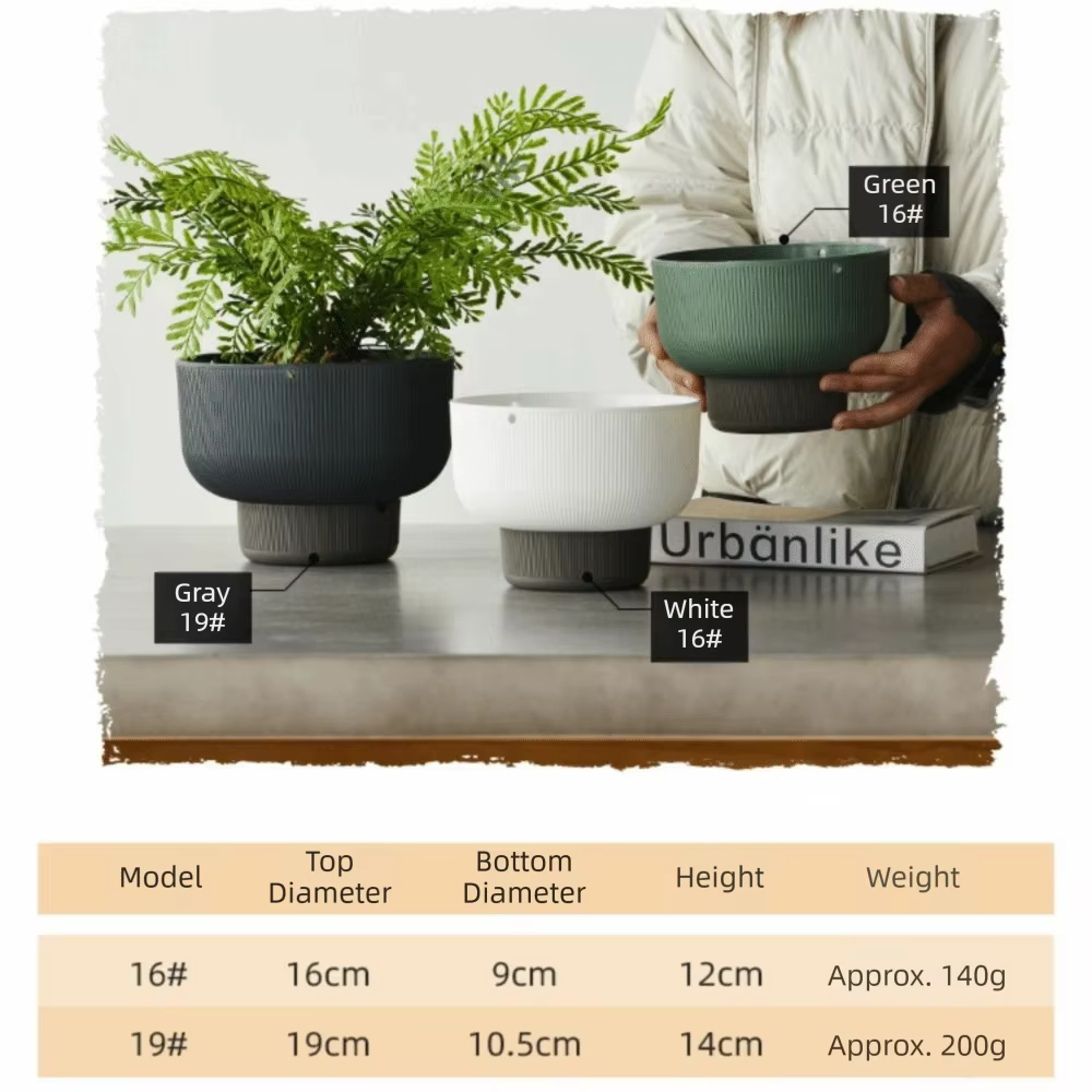 Pots de fleurs suspendus auto-arrosants blancs