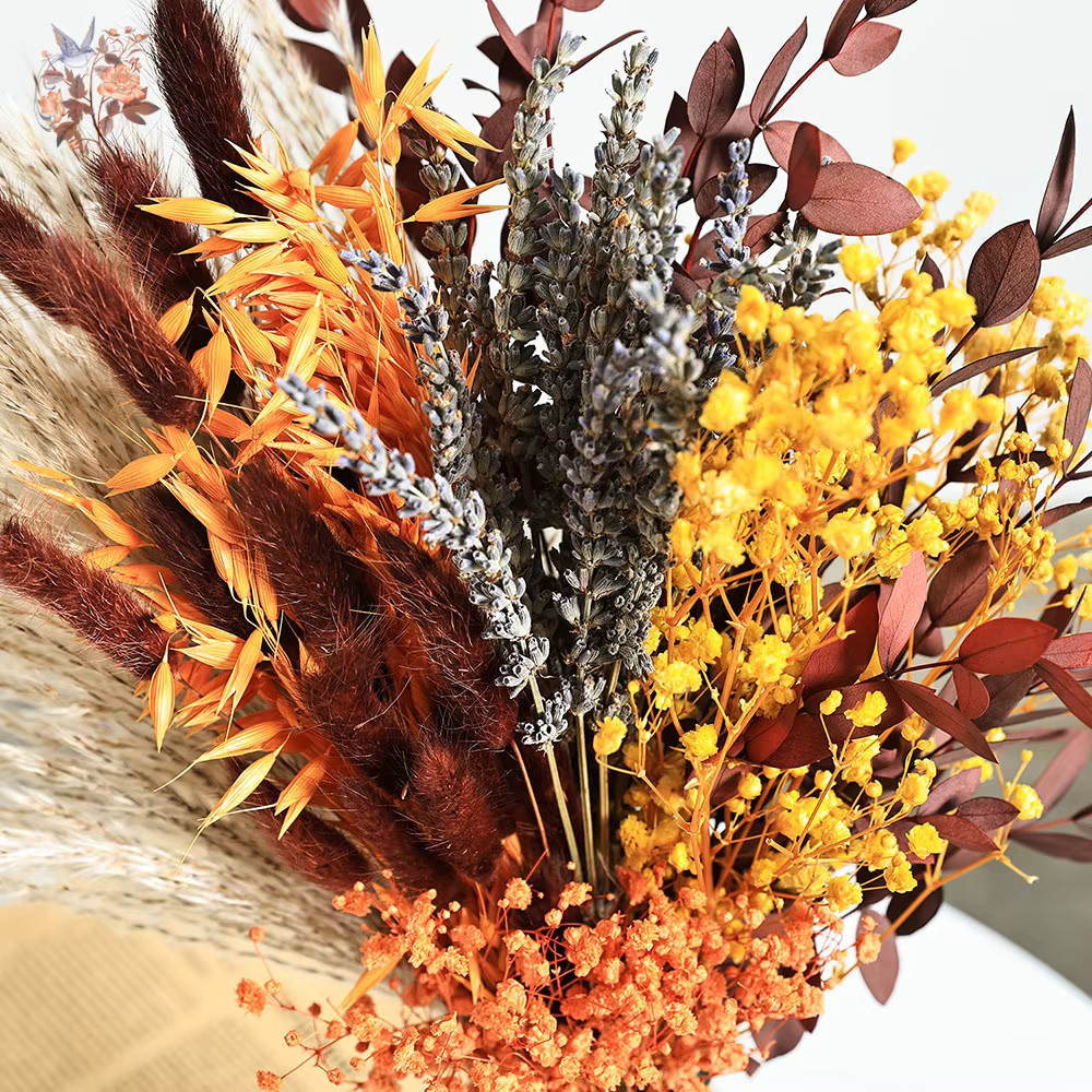 Bouquet de fleurs séchées Orange