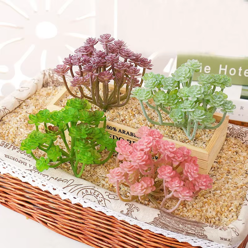 39Styles grandes plantes succulentes artificielles floquées vert rose violet maison jardin bricolage arrangement floral