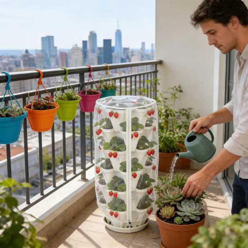 Couverture dôme végétal en maille