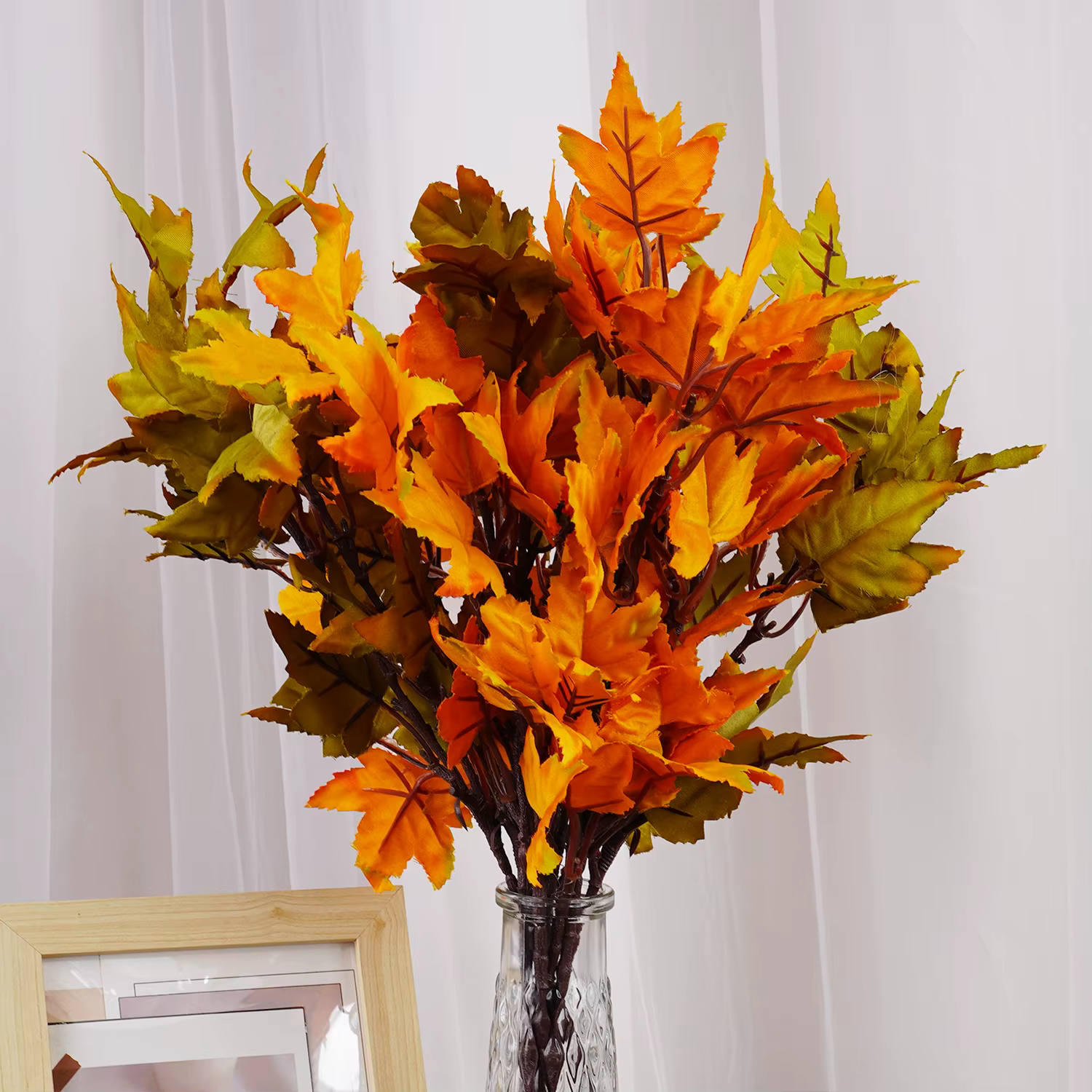 Bouquet de fleurs artificielles en feuille d'érable d'automne