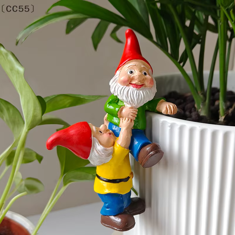 、1CC55 Vauas Figurines de Gnome d'escalade Pot de fleur Hugger Gnomes de jardin suspendus Décorations de plantes pour