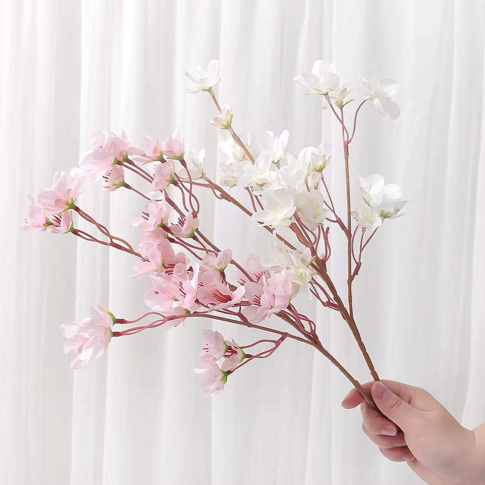 Bouquet de fleurs de pêcher artificielles 39CM