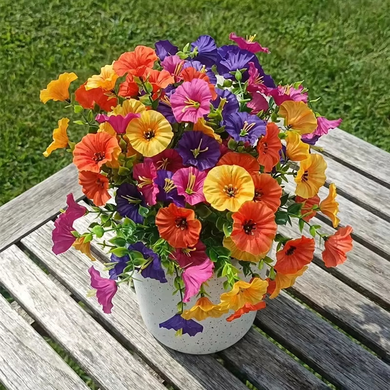 4 bouquets de fleurs d'eucalyptus artificielles brillantes