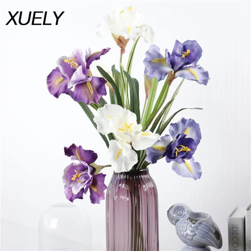 Fleurs d'iris artificielles en soie