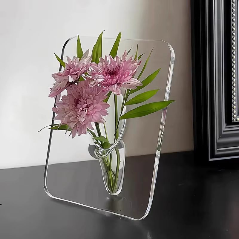 ㈃ Vase à fleurs en acrylique transparent