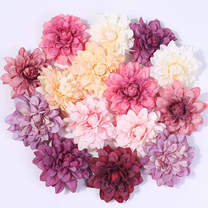 Têtes de fleurs de dahlia artificielles