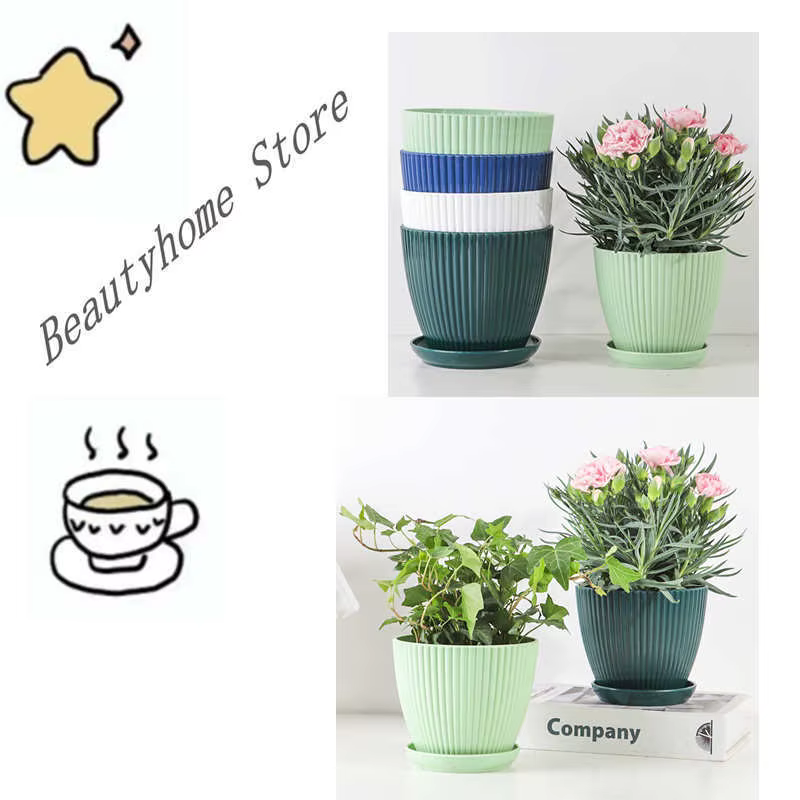 Pots de fleurs d'intérieur en plastique