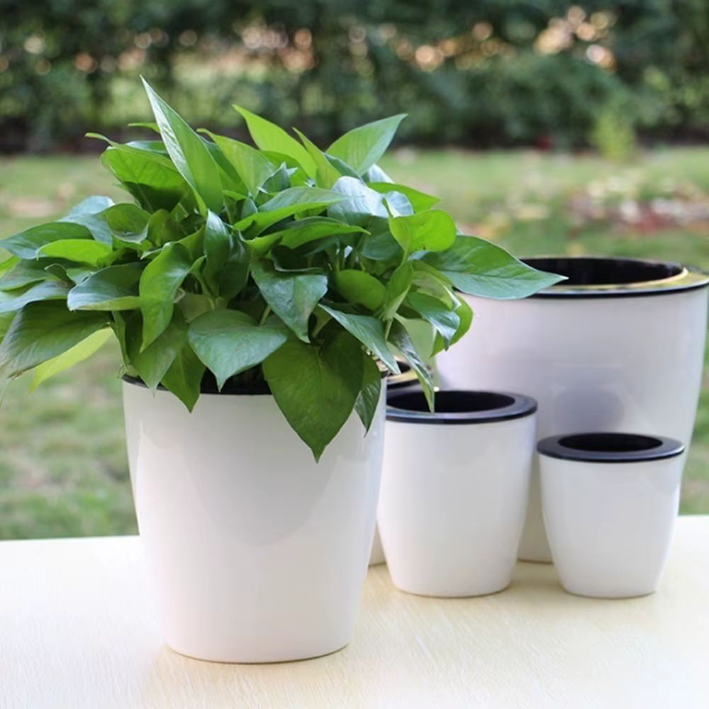 Panier de jardinage automatique en plastique pour plantes auto-arrosantes