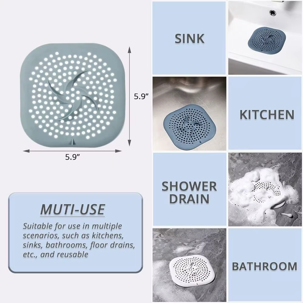 Couvercle de drain de sol en silicone en forme de fleur, crépine d'évier en maille, anti-blocage des cheveux, attrape-déchets, accessoire de cuisine