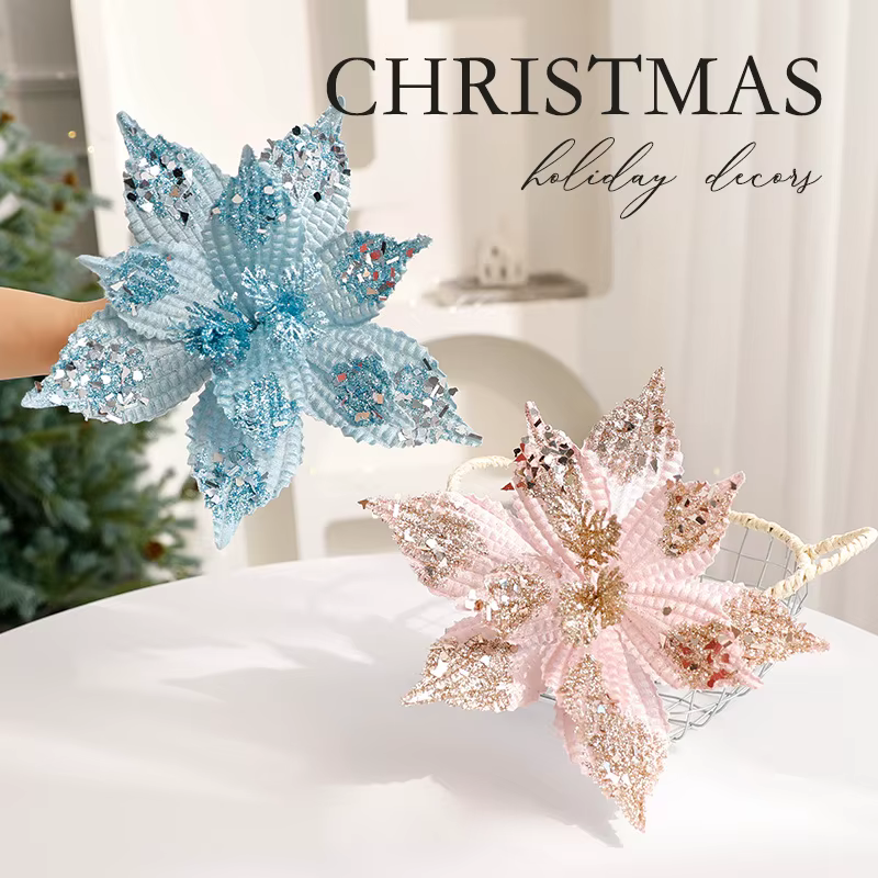 Fleur de noël bricolage rose clair simulation