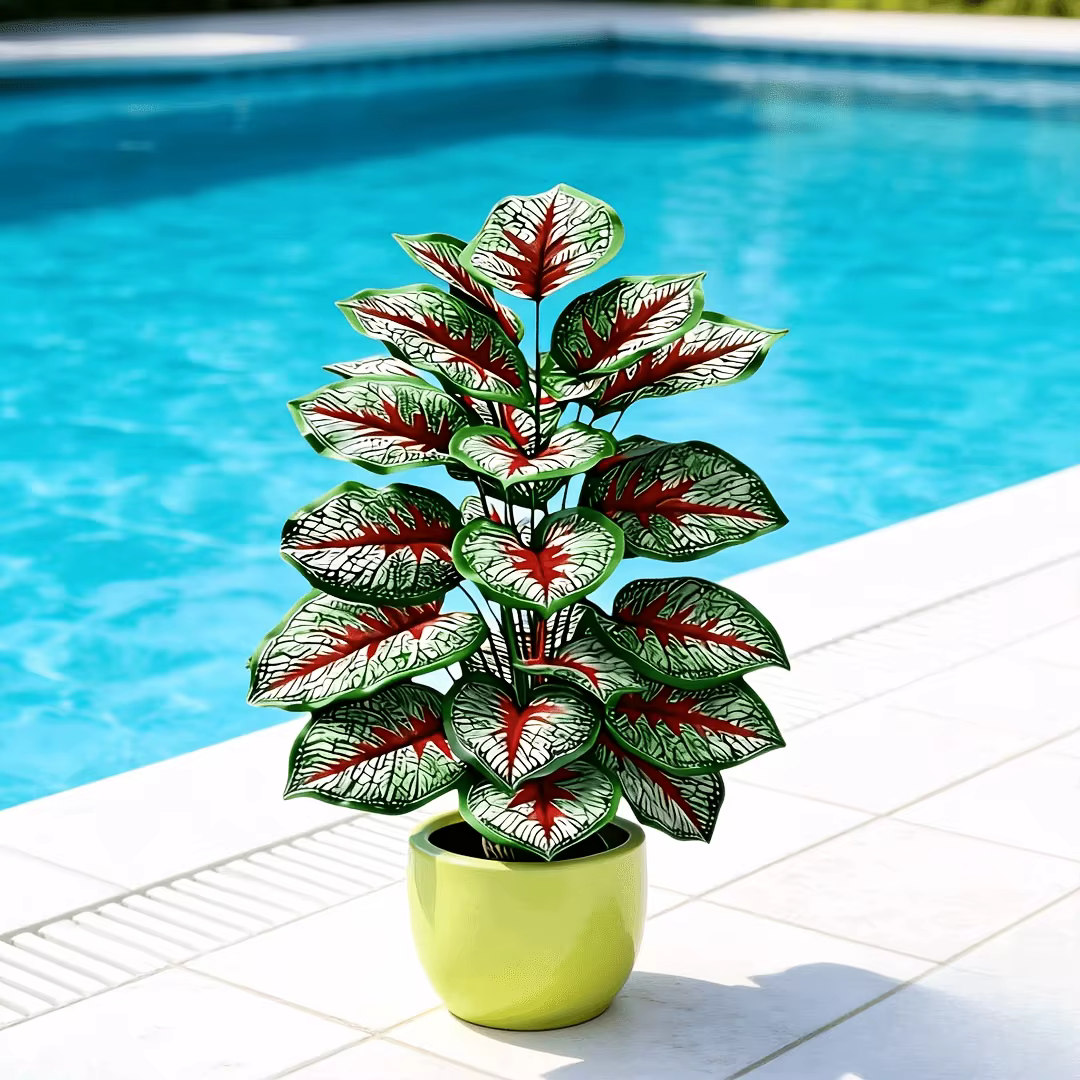 1 pièce de Caladium artificiel à veines rouges