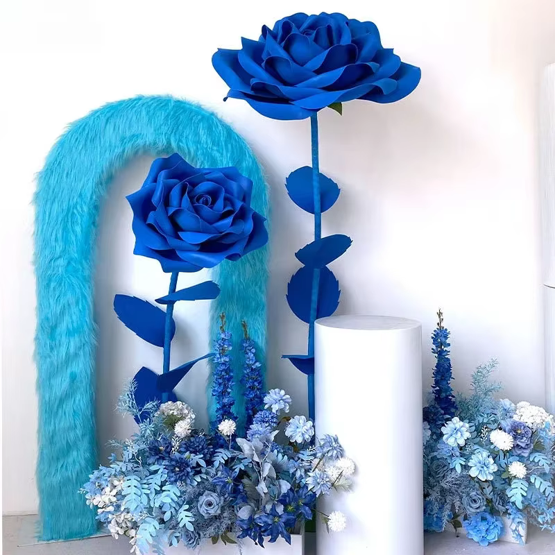 30-100cm fleurs géantes bleu Rose grand papier artificiel