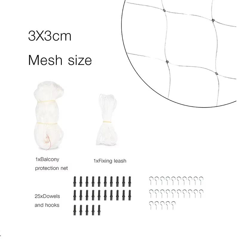Nouveau couvercle de protection pour animaux de compagnie chat chien filet en plastique Nylon fil d'acier grille jardin