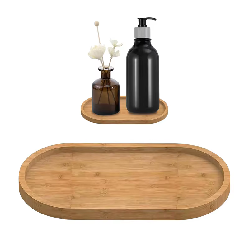 Plateau multi-usages en bambou pour pot de fleurs