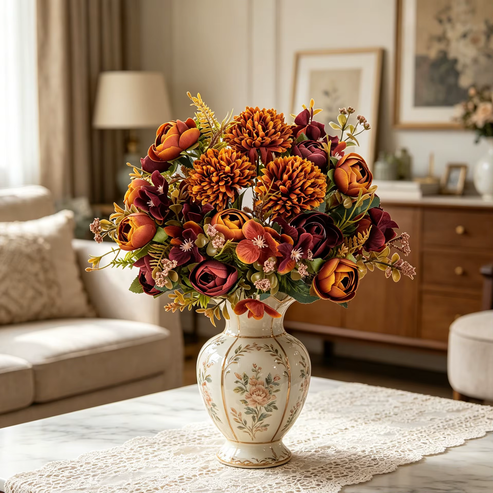 Fleurs Artificielles Bourgeons de Rose Thé Bouquet de Mariée DIY Vase Décoration de Table Maison Guirlande Festive Hortensia en Soie Cadeaux DIY