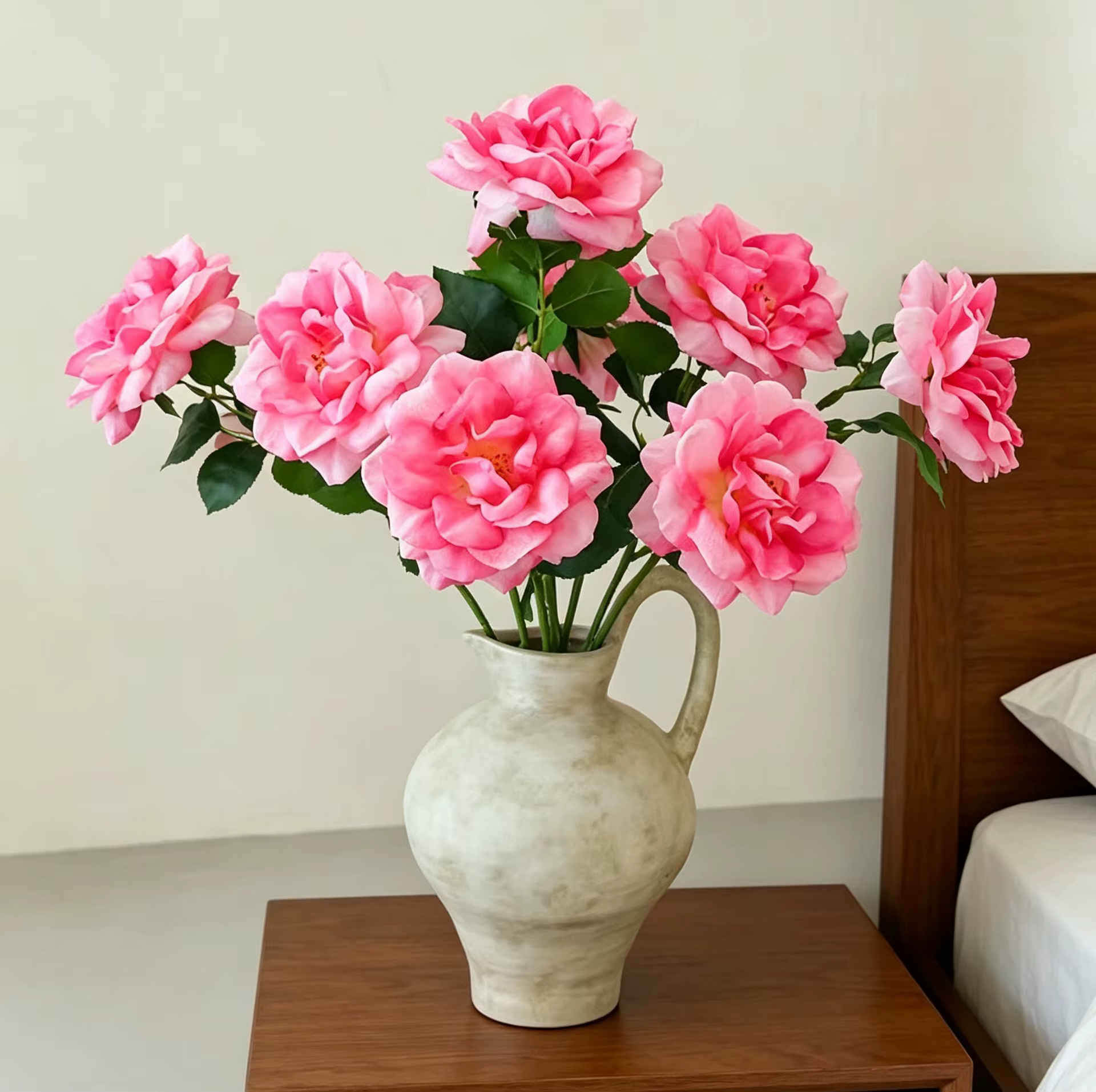 Lot de 5 roses artificielles haut de gamme effet hydratant