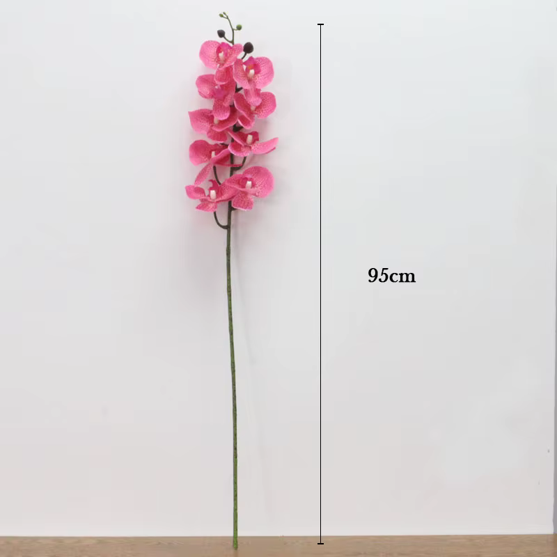 9 têtes d'orchidées Phalaenopsis artificielles en latex PU à toucher réel