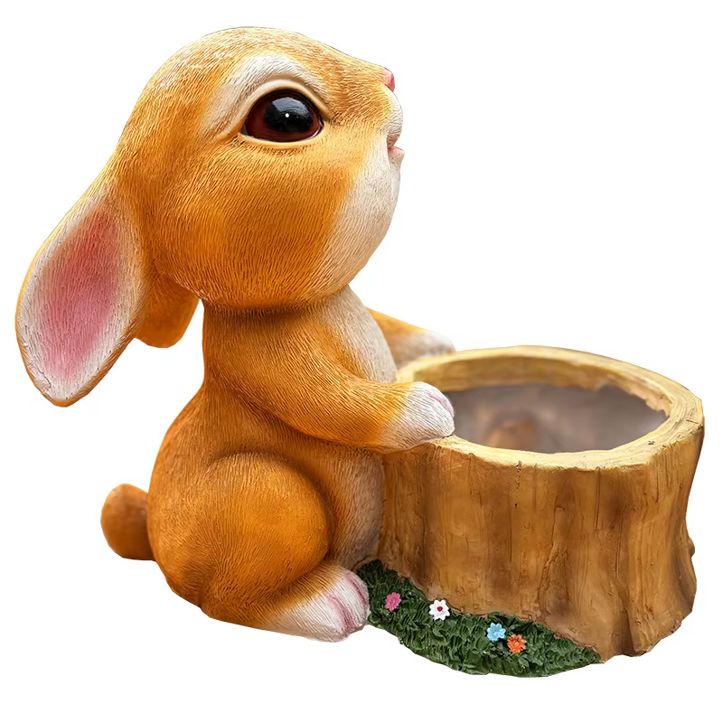 1 pièce Pot de fleurs lapin adorable en résine