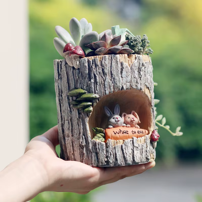 Pots créatifs à trous d'arbre