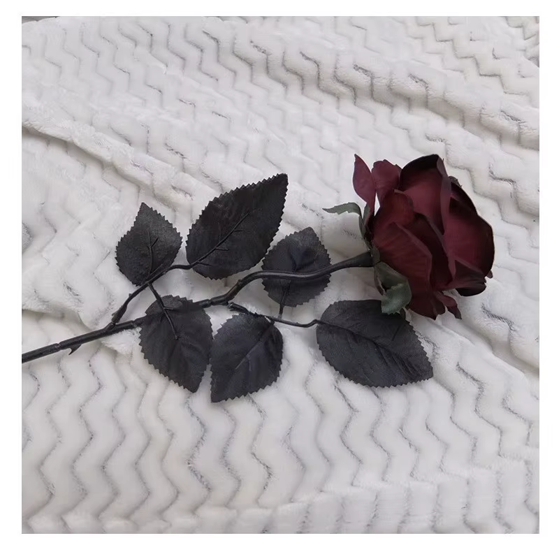 Fleurs artificielles Rose bordeaux noir