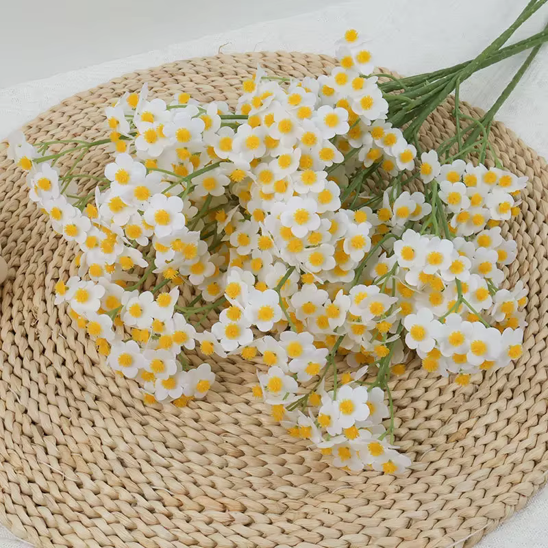 Petite marguerite artificielle plante verte florale soie fausses fleurs centre commercial décoration Simulation camomille automne fleur Orange